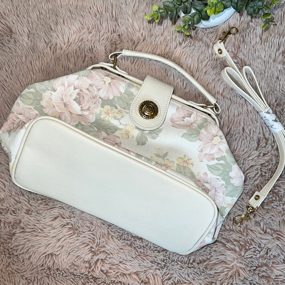 NWOT Kathie Lee Collection Vintage Pastel Floral Print Shoulder Purse - Picture 3 of 14